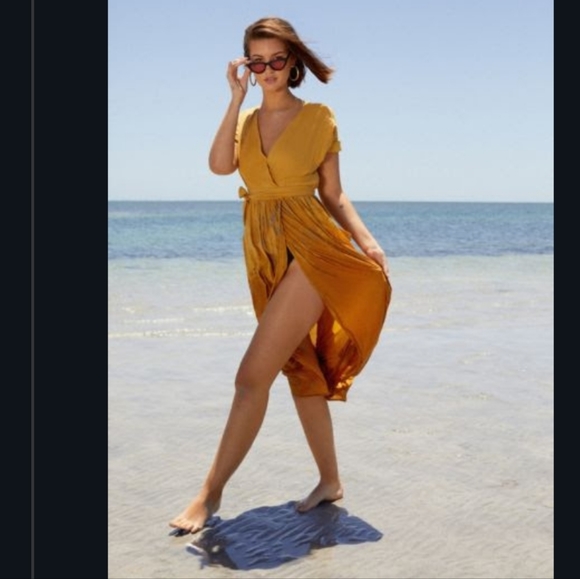 off the shoulder long sleeve dress Flutters Off-Shoulder Long Sleeve Maxi Dress White main image 0